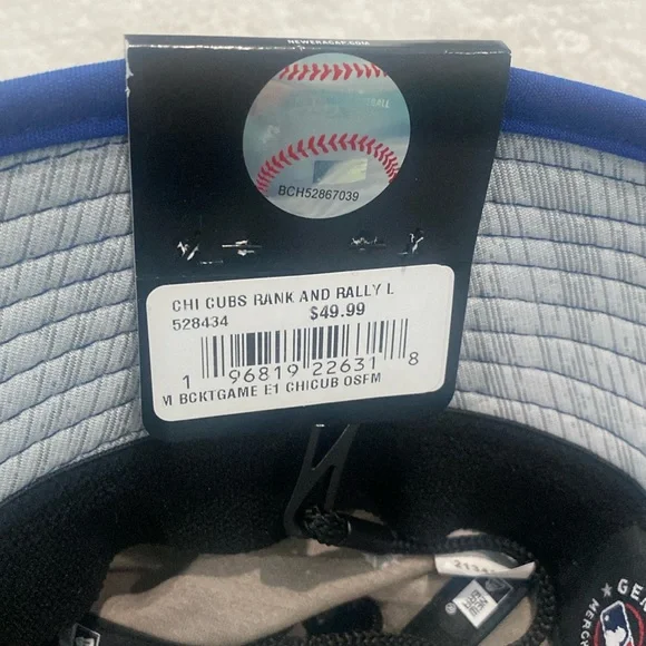 New Era⚾️ Chicago Cubs Training Bucket Hat Gray/Royal Blue Trim OSFM - Picture 8 of 8